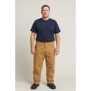 WORK PANTS STRAIGHT Vintage Wah Maker Men 48x28  Button Fly Frontier Western USA